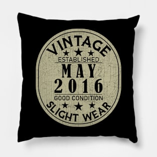 Vintage Established May 2016 - Good Condition Slight Wear Pillow