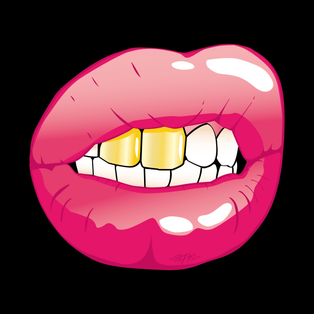 Mouth with golden teeth (for Face Mask) by madebystfn