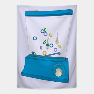 Blue Waterful Ring Toss Tapestry