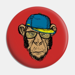 Hipster monkey Pin