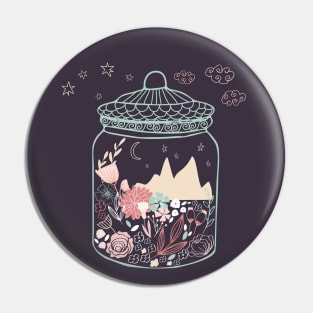 Small magical worlds: Moonrise over mountains (world in a jar) Pin