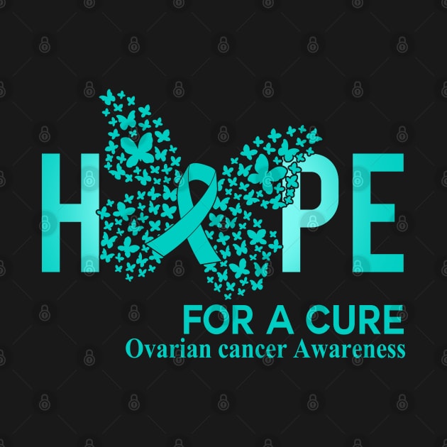 Hope For A Cure Butterfly Gift  Ovarian cancer by HomerNewbergereq