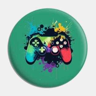 Hip Hop Graffiti Game Controller Sign Design for Boys Kids Pin