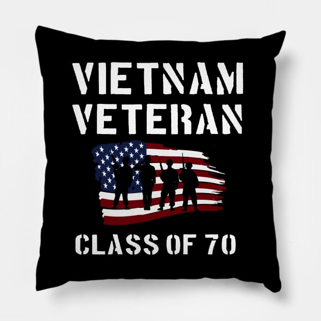 Vietnam Veteran Class of 70 Pillow by Dirty Custard Designs 