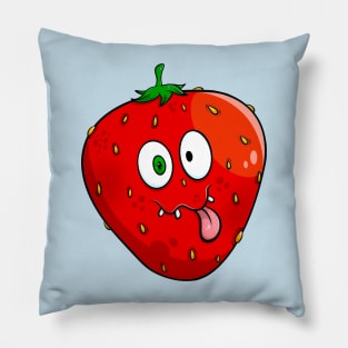 funny face strawberry Pillow