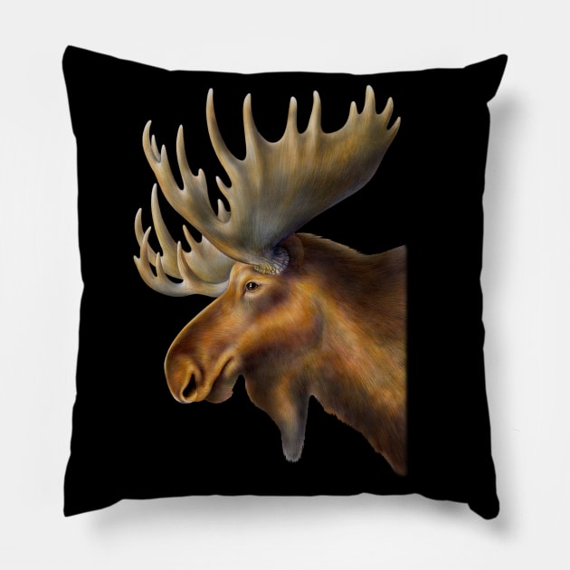 Moose Pillow by Tim Jeffs Art