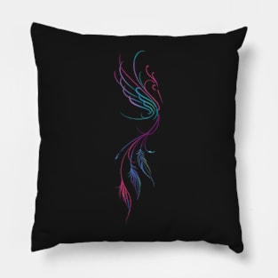 Multi Colored Abstract Phoenix Pillow