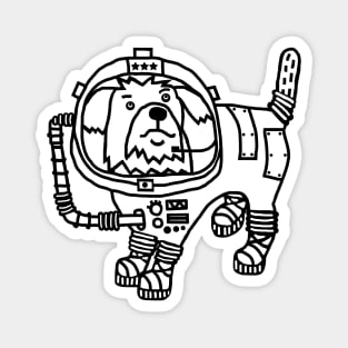 Astronaut Space General Sci Fi Dog Line Drawing Magnet