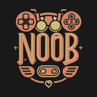 NOOB txt with Bike sign written in Vintage Style For Gamer T-Shirt