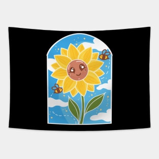 Sunshine Sunflower and honeybees Tapestry