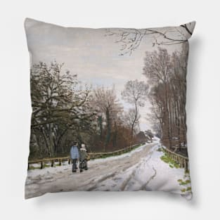 Road toward the Farm Saint-Simeon, Honfleur by Claude Monet Pillow