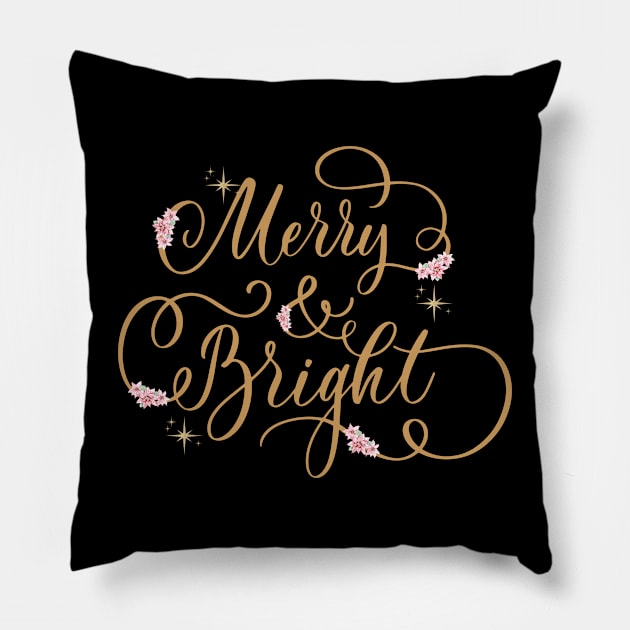 Merry and Bright Design Pillow by TextureMerch