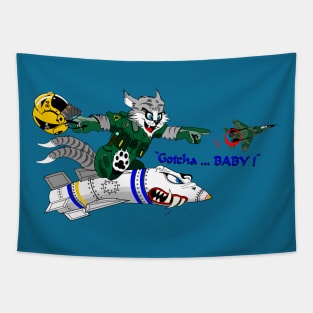 F-14 Tomcat - AIM-54 Phoenix Gotcha... BABY! - Clean Style Tapestry