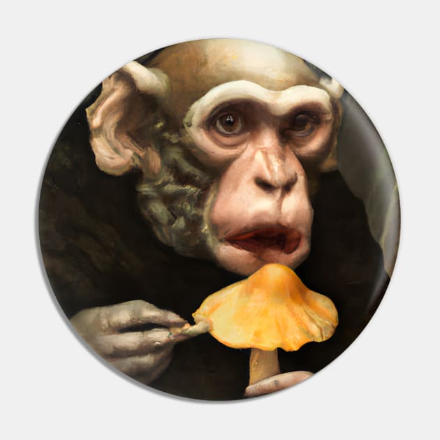 Monkey eating Mushrooms Pin by CTKult