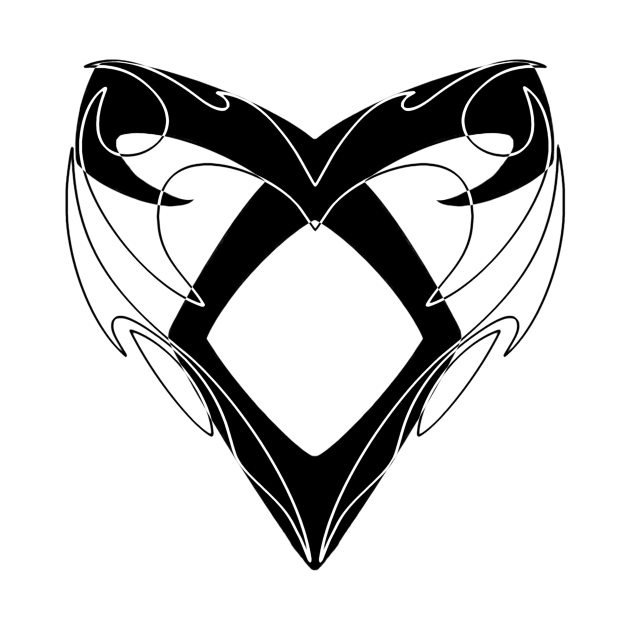 Shadowhunters rune - Angelic power rune solid and heart silhouette | Malec | Mundane | Parabatai | Alec, Magnus, Clary, Jace, Izzy by Vane22april