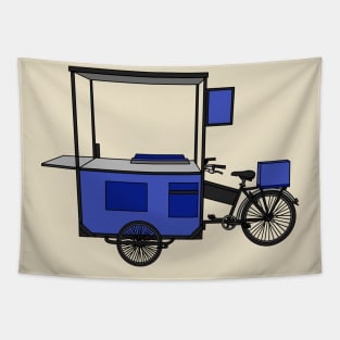 Food cart cartoon illustration Tapestry