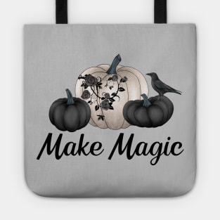 Raven Black Pumpkins Make Magic Halloween Gothic Wicca Pagan Gifts Tote