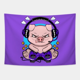 gamer pig, gaming addicts Tapestry