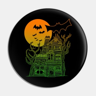 Haunted House Neon Gradient Pin