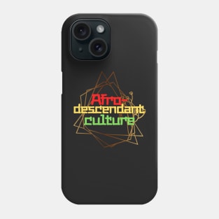 Golden geometric figure with texts in red, black, yellow and green colors Phone Case