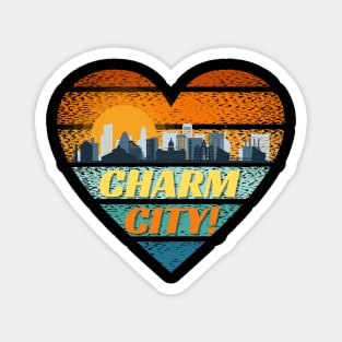 CHARM CITY LOVE MADE WITH HEART SHAPE DESIGN Magnet