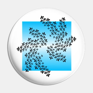 Blue Fleur de Lis fractal Pin