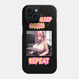 Eat Sleep Gaming Repeat Anime Girl Phone Case