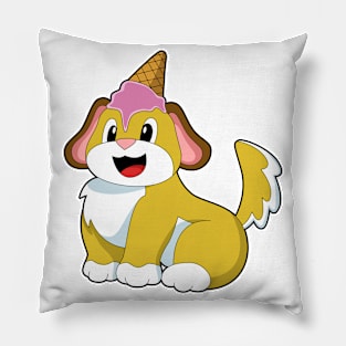 Dog with Waffle ice cream Pillow