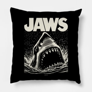 Jaws Logo Splash Pillow