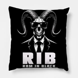 Ram in Black: Creepy and Stylish Pillow