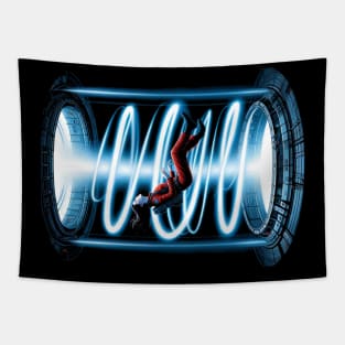 Voyager Wraped by a Blue Substance - Sci-fi Tapestry