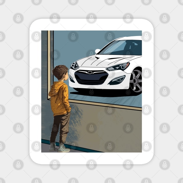 Hyundai Genesis Coupe Kids Dreams Magnet by Rebellion Store