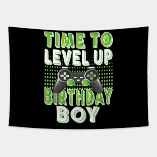 Time To Level Up Birthday Boy Video Game Lover Party design Tapestry