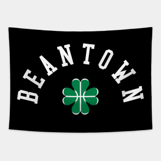 Boston Beantown Clover Basketball Fan T-Shirt: Show Your Pride for Boston & Hoops Tapestry