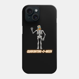 Quarantine-O-Ween Skeleton Funny Halloween Costume 2020 Bones Quarantine Mask Radioactive Skeleton Easy Costume Skeleton Waving Phone Case