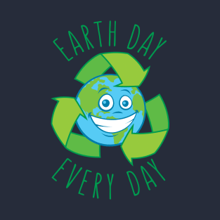 Earth Day Every Day Recycle Cartoon T-Shirt