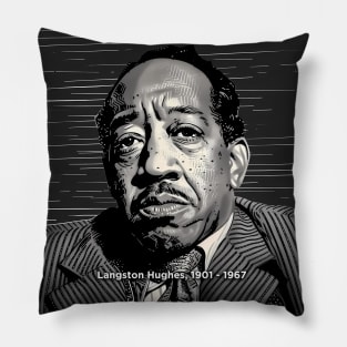 Black History Month: Langston Hughes, Hold fast to dreams. For if dreams die, life is a broken-winged bird that cannot fly on a Dark Background Pillow