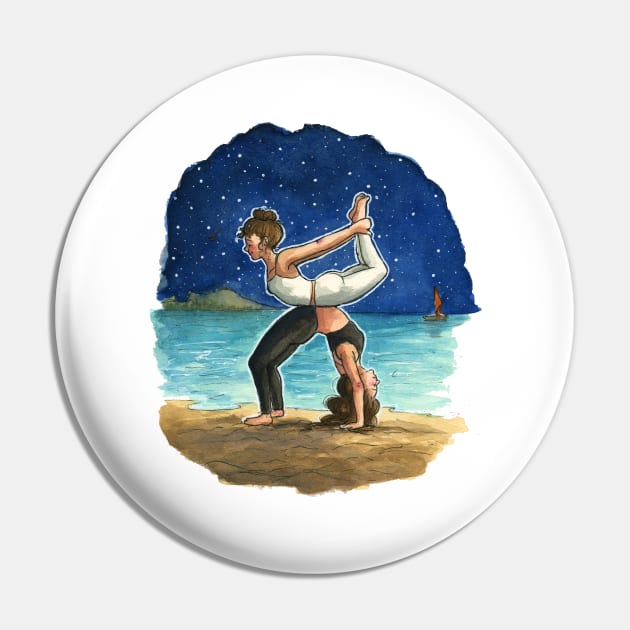 Yin and yang Yoga Pin by Carlotta Mascolo Art