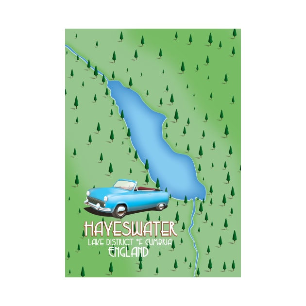 Hayeswater Lake District vintage travel poster by nickemporium1