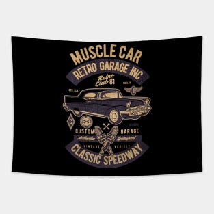 Retro Muscle Car Tapestry