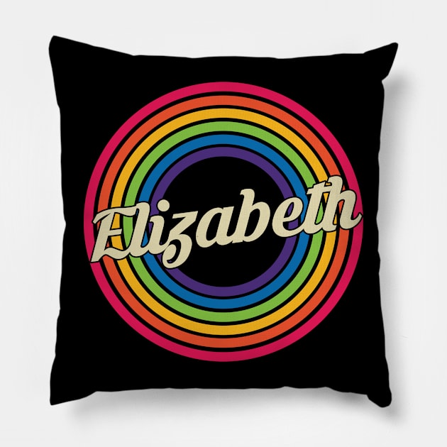 Elizabeth - Retro Rainbow Style Pillow by MaydenArt