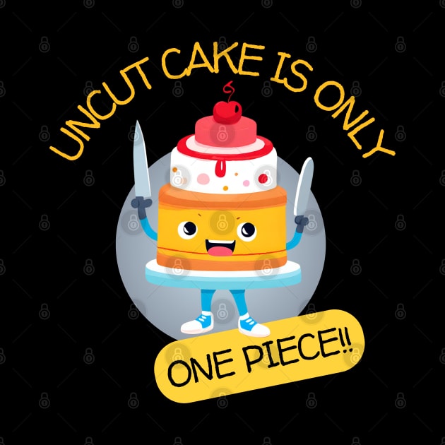 Uncut Cake Is Only One Piece by Kenny The Bartender's Tee Emporium