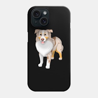 Red Merle Miniature American Shepherd Dog Brown Eyes Phone Case