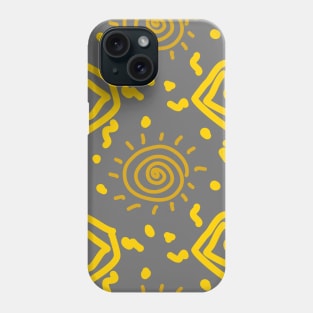 Yellow spiral pattern Phone Case