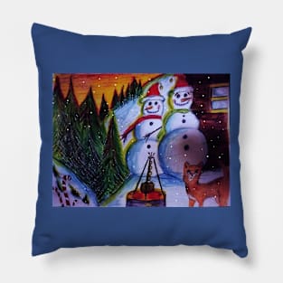 Snowman Valley Pillow