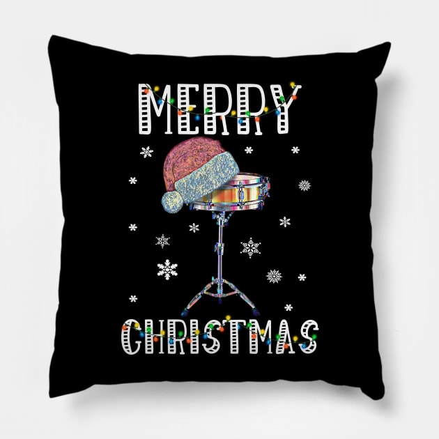 Santa Drum - Merry Christmas Pillow by Fusti