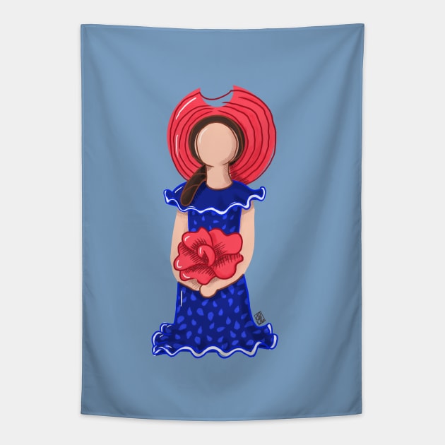 Dominican Lime Doll No. 01 Tapestry by JosePepinRD