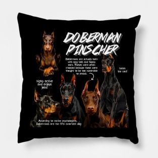 Doberman Pinscher Fun Facts Pillow