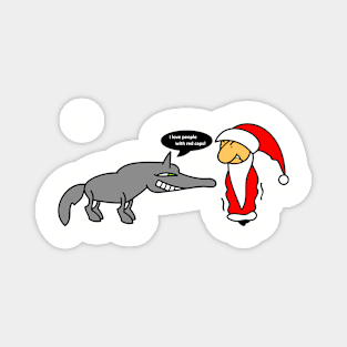 Santa Claus and Wolf Magnet