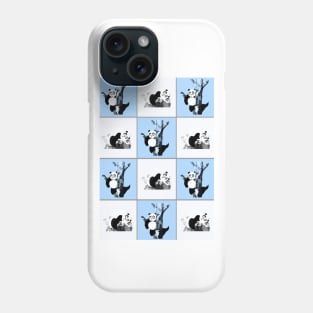 Pandas Checker - Blue Phone Case